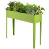 Coated Galvanized Steel Elevated Planter Box Green 40x13x32”