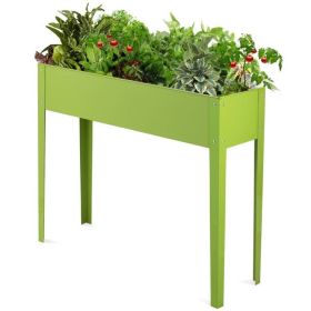 Coated Galvanized Steel Elevated Planter Box Green 40x13x32”