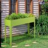 Coated Galvanized Steel Elevated Planter Box Green 40x13x32”