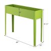 Coated Galvanized Steel Elevated Planter Box Green 40x13x32”