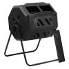 Outdoor Garden Rotating 2-Chamber Composting Bin Tumbler 43 Gal; 5.7 CuFt