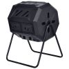 Dual Chamber Outdoor Garden Composting Bin Tumbler 43 Gal; 5.75 CuFt