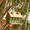 Hanging Green Wooden Garden Bird House with 1 Compartment and 4 Holes 1.18” Opening