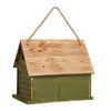 Hanging Green Wooden Garden Bird House with 1 Compartment and 4 Holes 1.18” Opening