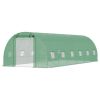 26.2 x 9.8 Ft Outdoor Hoop Greenhouse with Green PE Cover