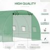 26.2 x 9.8 Ft Outdoor Hoop Greenhouse with Green PE Cover