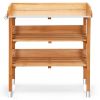 Fir Wood Potting Bench with Metal Worktop and Shelving 30” x 35”H
