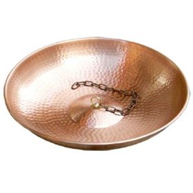 Hammered Copper Anchoring Basin for Rain Chain 18 Inch Diameter