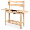 Gardening Bench with Expanding Worktop that Opens to Dry Sink