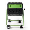 Composting Bin Tumbler with Dual Chambers and Heavy Duty Wheeled Frame 37 Gal; 5 CuFt