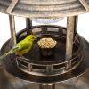 Garden Bird Bath in Bronze Finish with Solar Light 20” Diameter