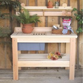 Cypress Potting Bench with Removable Catchment Bin 49" x 52”