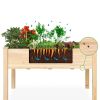 Solid Fir Wooden Elevated Raised Bed Planter 48” x 24” x 30”
