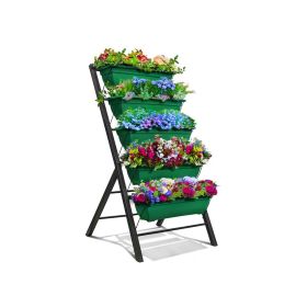 5 Tier Green Vertical Garden Elevated Planter Boxes