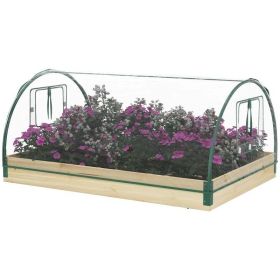 Combo Raised Garden Bed with Greenhouse Clear PVC Cover