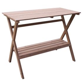 Outdoor Garden Wood Potting Bench w/ Lower Shelf 47x25x37”