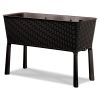 Resin Wicker Elevated Planter Box w/ Water Indicator 45x19x30”
