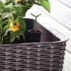 Resin Wicker Elevated Planter Box w/ Water Indicator 45x19x30”