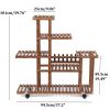 Indoor Outdoor Pine 6-Tier Plant Stand Cart on Wheels 37” x 37”