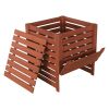 Solid Wood Compost Bin with Removable Top and Hinged Side Panel 90 Gal; 12 CuFt
