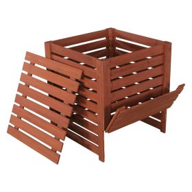 Solid Wood Compost Bin with Removable Top and Hinged Side Panel 90 Gal; 12 CuFt
