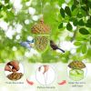 Metal Mesh Outdoor Bird Feeder with Metal Acorn Roof 8.5” Height