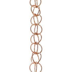 Pure Copper Double Interlocking Rings Rain Chain Downspout 8.5-ft