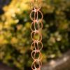 Pure Copper Double Interlocking Rings Rain Chain Downspout 8.5-ft