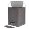 2-Piece Brown Plastic Rattan Composting Bin Set 158.5 Gal; 21 CuFt