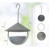 Small Hanging Bird Feeder Bowl with Powder Coated Metal Cone Roof for Rain Protection