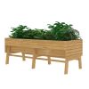 Modern Cedar Wood Elevated Raised Bed Planter 71” x 31" x 29”