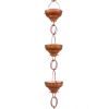 Pure Copper Rain Chain with Hammered Funnel Shape Cups 8.5 Ft
