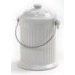 White Ceramic Compost Keeper Bin With Charcoal Filter 1 Gallon