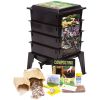 Indoor/Outdoor Worm Composting Kit with Compost Tea Spigot - Black