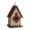 Hanging Outdoor A-Frame Solid Wood Bird House with Slatted Roof 1.18” Opening
