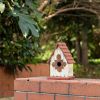 Hanging Outdoor A-Frame Solid Wood Bird House with Slatted Roof 1.18” Opening