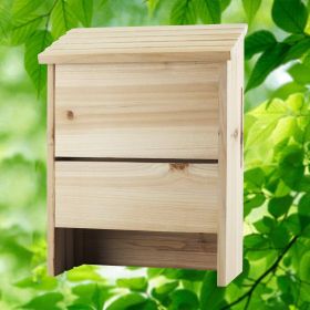 Outdoor Solid Cedar Wood Bat House - Holds up to 75 Bats 12”H