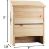 Outdoor Solid Cedar Wood Bat House - Holds up to 75 Bats 12”H