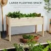 Outdoor Fir Wood Elevated Raised Bed Planter Box 48x24x30”