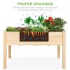 Outdoor Fir Wood Elevated Raised Bed Planter Box 48x24x30”