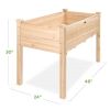 Outdoor Fir Wood Elevated Raised Bed Planter Box 48x24x30”