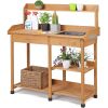 Outdoor Wood Gardening Bench Worktop with Dry Sink 46" x 48”