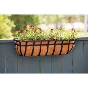 Metal Window/Deck Box Outdoor Planter w/Coco Liner 30”Wx8"H