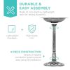 Weather Resistant Polyresin Bird Bath in Rustic Silver Finish 20" Dia