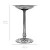 Weather Resistant Polyresin Bird Bath in Rustic Silver Finish 20" Dia