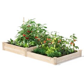 Pine Wood 2 Tier Raised Garden Bed 8 ft x 4 ft - Made in USA
