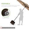 Umbrella Stand Outdoor Planter Box w/Rear Wheels 19.5x15.5”H