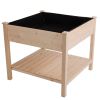 Square Fir Wood Elevated Raised Bed 35.75” x 35.75” x 31.75"