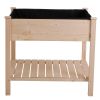 Square Fir Wood Elevated Raised Bed 35.75” x 35.75” x 31.75"