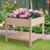 Square Fir Wood Elevated Raised Bed 35.75” x 35.75” x 31.75"